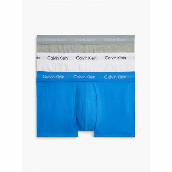 Calvin Klein Мъжки Боксерки 3-Pack Boxer Shorts Mens Сиво/Бяло/АОП E3H Мъжко бельо