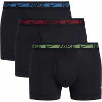 Nike Спортни Гащета 3 Pack Stretch Trunks Mens Black/Volt Мъжко облекло за едри хора