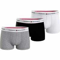 Tommy Hilfiger 3 Pack Signature Boxer Shorts Черно/Бяло/Сиво 0UC Мъжко бельо