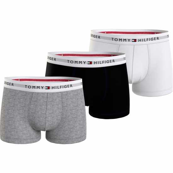 Tommy Hilfiger 3 Pack Signature Boxer Shorts Черно/Бяло/Сиво 0UC Мъжко бельо