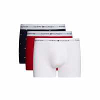 Tommy Hilfiger 3 Pack Signature Boxer Shorts AOP/Бял/Червен 0W6 Мъжко бельо