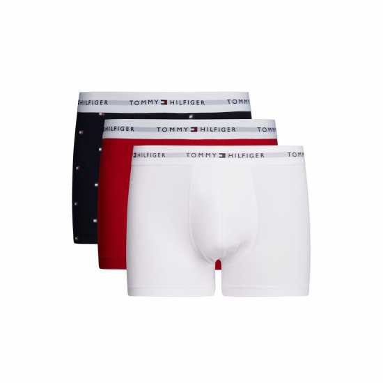 Мъжко бельо Tommy Hilfiger 3 Pack Signature Boxer Shorts AOP/Бял/Червен 0W6 Tommy Hilfiger 3 Pack Signature Boxer Shorts AOP/Бял/Червен 0W6 Мъжко бельо