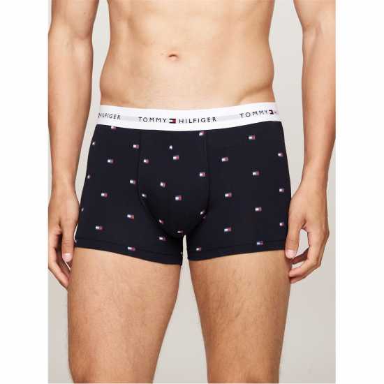 Мъжко бельо Tommy Hilfiger 3 Pack Signature Boxer Shorts AOP/Бял/Червен 0W6 Tommy Hilfiger 3 Pack Signature Boxer Shorts AOP/Бял/Червен 0W6 Мъжко бельо