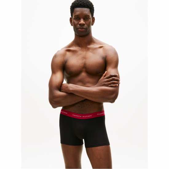 Tommy Hilfiger 3 Pack Logo Waistband Trunks Black 