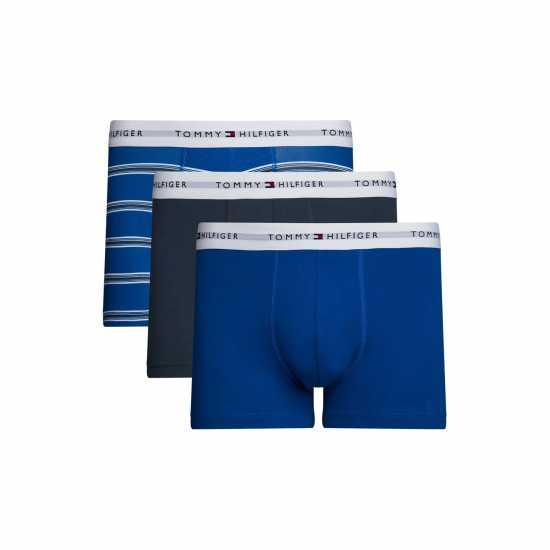 Tommy Hilfiger 3 Pack Signature Boxer Shorts Синя ивица 0UG Мъжко бельо