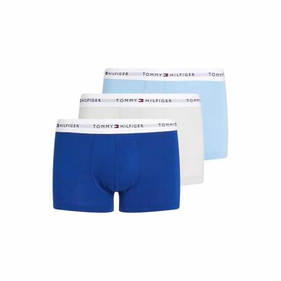 Мъжко бельо Tommy Hilfiger 3 Pack Signature Boxer Shorts Син/Бял/Син Tommy Hilfiger 3 Pack Signature Boxer Shorts Син/Бял/Син Мъжко бельо