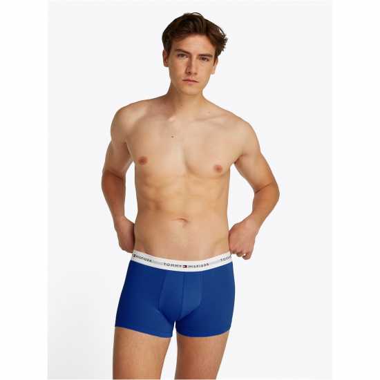 Мъжко бельо Tommy Hilfiger 3 Pack Signature Boxer Shorts Син/Бял/Син Tommy Hilfiger 3 Pack Signature Boxer Shorts Син/Бял/Син Мъжко бельо