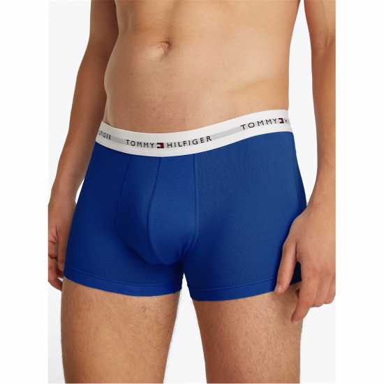 Мъжко бельо Tommy Hilfiger 3 Pack Signature Boxer Shorts Син/Бял/Син Tommy Hilfiger 3 Pack Signature Boxer Shorts Син/Бял/Син Мъжко бельо
