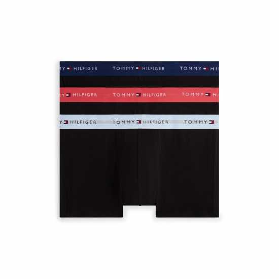 Tommy Hilfiger 3 Pack Logo Waistband Trunks Черно Tommy Hilfiger 3 Pack Logo Waistband Trunks