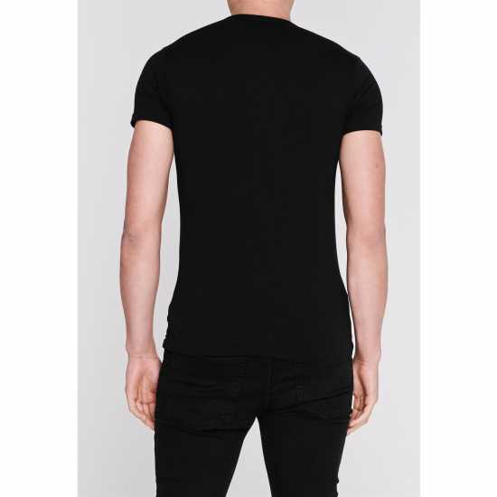 Emporio Armani Тениска Chest Logo T Shirt Черно Мъжки тениски с яка