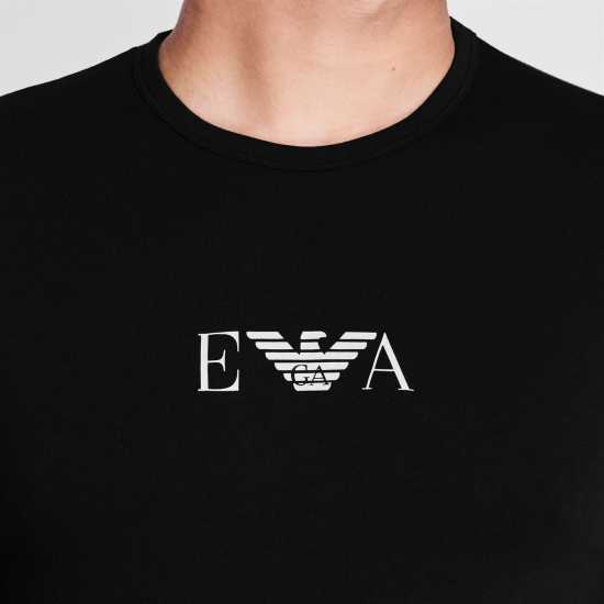 Emporio Armani Тениска Chest Logo T Shirt Черно Мъжки тениски с яка