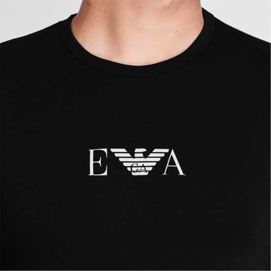 Emporio Armani Тениска Chest Logo T Shirt Черно Мъжки тениски с яка