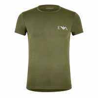 Emporio Armani Тениска Chest Logo T Shirt Олива Мъжки тениски с яка