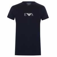 Emporio Armani Тениска Chest Logo T Shirt Морска синьо Мъжки тениски с яка