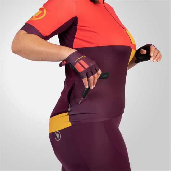 Дамска Фланелка Endura Fs260 Print Short Sleeve Jersey Ladies Гранат 