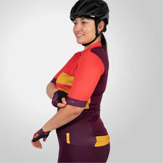 Дамска Фланелка Endura Fs260 Print Short Sleeve Jersey Ladies Гранат 