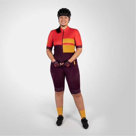 Дамска Фланелка Endura Fs260 Print Short Sleeve Jersey Ladies Гранат 