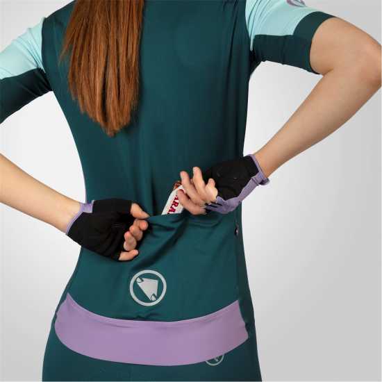 Дамска Фланелка Endura Fs260 Print Short Sleeve Jersey Ladies Виолетово 