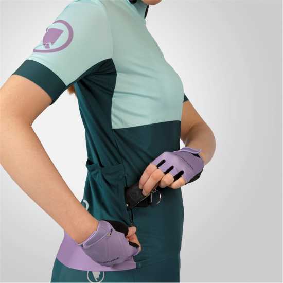 Дамска Фланелка Endura Fs260 Print Short Sleeve Jersey Ladies Виолетово 