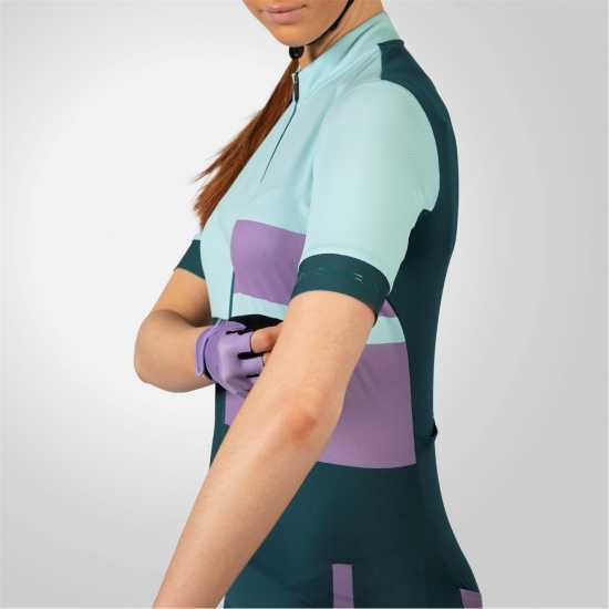 Дамска Фланелка Endura Fs260 Print Short Sleeve Jersey Ladies Виолетово 