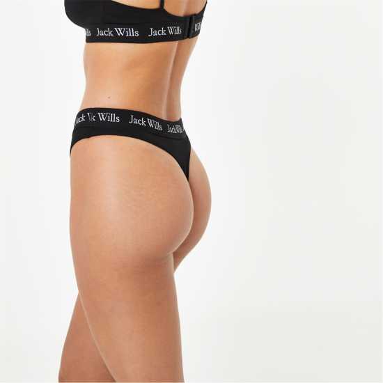Jack Wills Deptford Multipack Thong 3 Pack Черно Дамско бельо