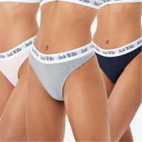Jack Wills Deptford Multipack Thong 3 Pack Pink/Navy/Grey Дамско бельо