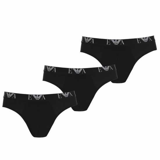 Emporio Armani 3 Pack Briefs Black 21320 