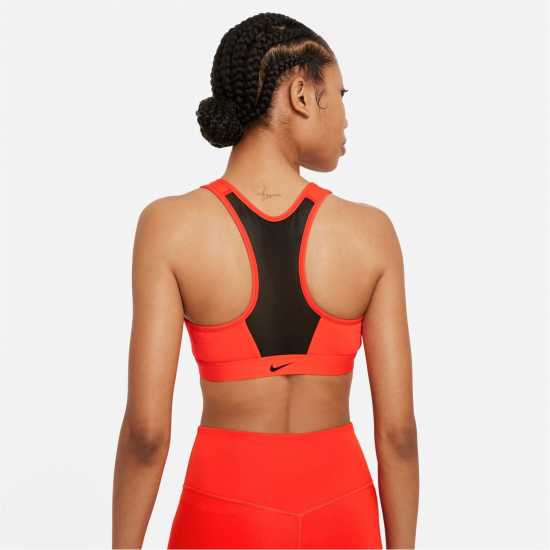 Nike Drifit Swoosh Zip Bra Womens Red/Black Спортни сутиени