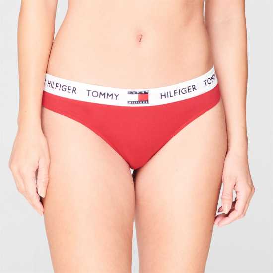 Tommy Hilfiger 85 Cotton Thong Tango Red XCN - 