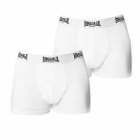 Lonsdale 2 Чифта Боксерки 2 Pack Trunk Mens White Мъжко бельо