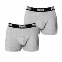 Lonsdale 2 Чифта Боксерки 2 Pack Trunk Mens Grey Мъжко бельо