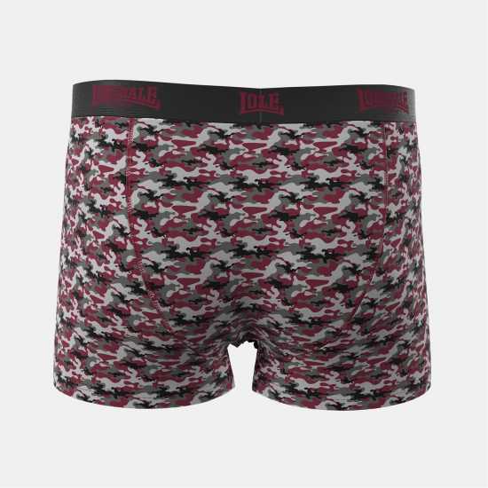 Lonsdale 2 Чифта Боксерки 2 Pack Trunks Mens Red/Grey Мъжко бельо