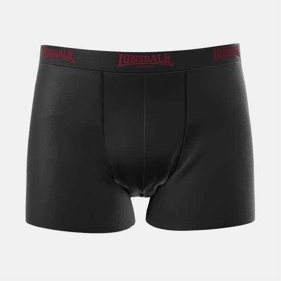 Lonsdale 2 Чифта Боксерки 2 Pack Trunks Mens Red/Grey Мъжко бельо