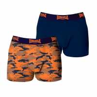 Lonsdale Pack Trunk Mens Оранжево Камуфлаж Мъжко бельо