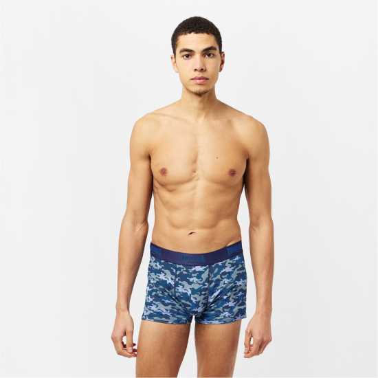 Lonsdale 2 Чифта Боксерки 2 Pack Trunks Mens Royal/White Мъжко бельо