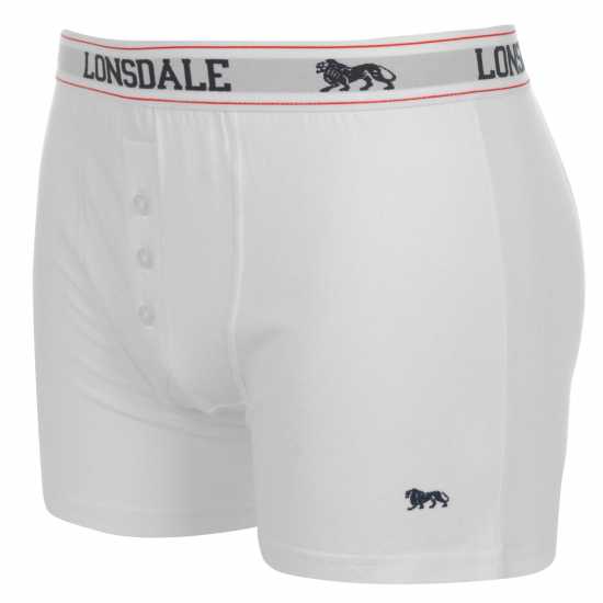 Lonsdale Мъжки Боксерки 2 Pack Boxers Mens White Мъжко облекло за едри хора