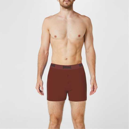 Мъжки Боксерки Lonsdale 2 Pack Boxer Shorts Mens Ръжда/Сиво Мъжки Боксерки Lonsdale 2 Pack Boxer Shorts Mens Ръжда/Сиво