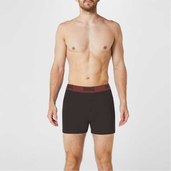 Мъжки Боксерки Lonsdale 2 Pack Boxer Shorts Mens Ръжда/Сиво Мъжки Боксерки Lonsdale 2 Pack Boxer Shorts Mens Ръжда/Сиво