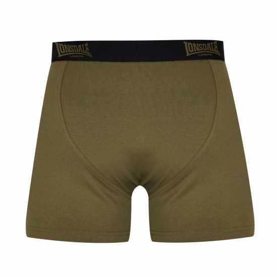 Мъжки Боксерки Lonsdale 2 Pack Boxer Shorts Mens Черно/Кахи 