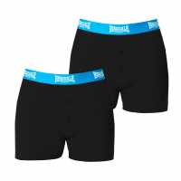 Lonsdale Мъжки Боксерки 2 Pack Boxers Mens Black/Brt Blue Мъжко облекло за едри хора