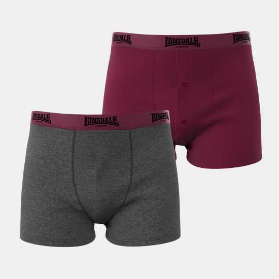 Мъжки Боксерки Lonsdale 2 Pack Boxer Shorts Mens  