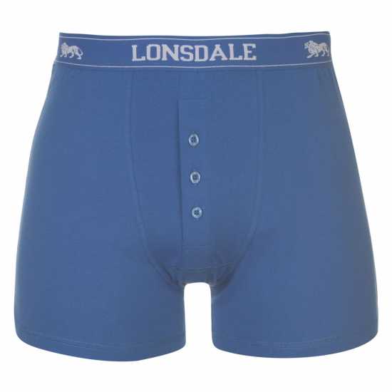 Lonsdale Мъжки Боксерки 2 Pack Boxers Mens Blue Мъжко облекло за едри хора