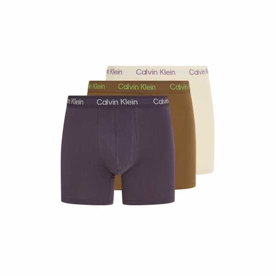 Calvin Klein 3 Pack Boxer Briefs Wht/Brn/BluFZ4 - Мъжко облекло за едри хора