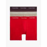 Calvin Klein 3 Pack Boxer Briefs Plum/Red/GryCQ8 Мъжко облекло за едри хора