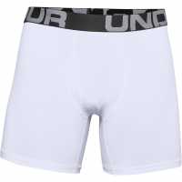 Under Armour Charged Cotton 6In 3 Pack White/Grey Мъжко облекло за едри хора