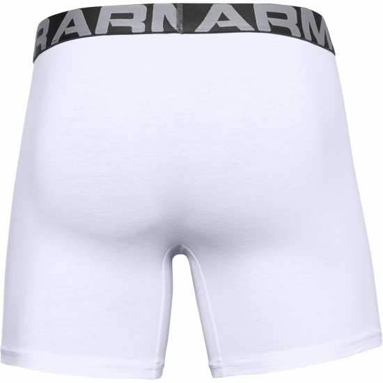 Under Armour Charged Cotton 6In 3 Pack White/Grey - Мъжко облекло за едри хора
