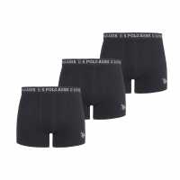 Us Polo Assn 3 Pack Boxers Black Мъжко бельо