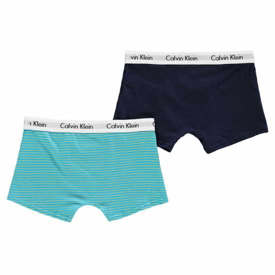 Calvin Klein 2 Pack Boxer Shorts Sky Strpe/Nvy Детско бельо