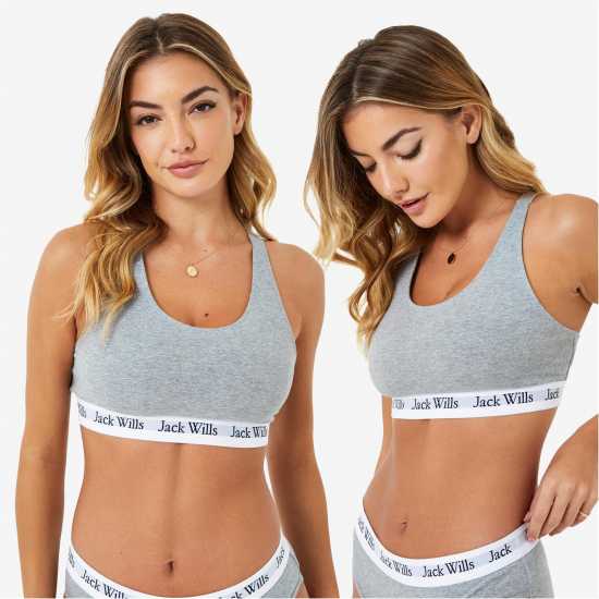 Дамско бельо Jack Wills Dibsdall Multipack Bralette 2 Pack Сив марл Jack Wills Dibsdall Multipack Bralette 2 Pack Сив марл Дамско бельо
