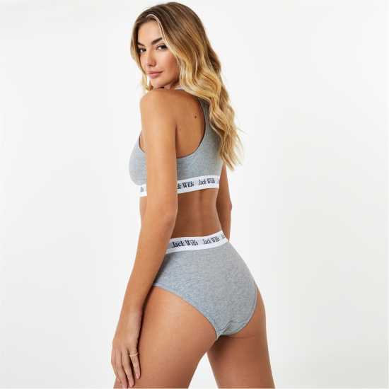 Jack Wills Dibsdall Multipack Bralette 2 Pack Grey Marl Дамско бельо